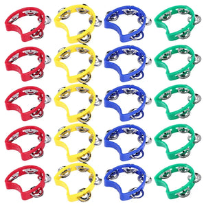 20Piece Plastic Tambourine Musical Instruments For MINI Handheld Tambourines Percussion Rhythm Party Musical Instruments