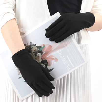 Women Fashion Gloves for Spring Summer Sunscreen Female Thin Solid Color Ceremonial Performance Dance Breathable Driving Gloves