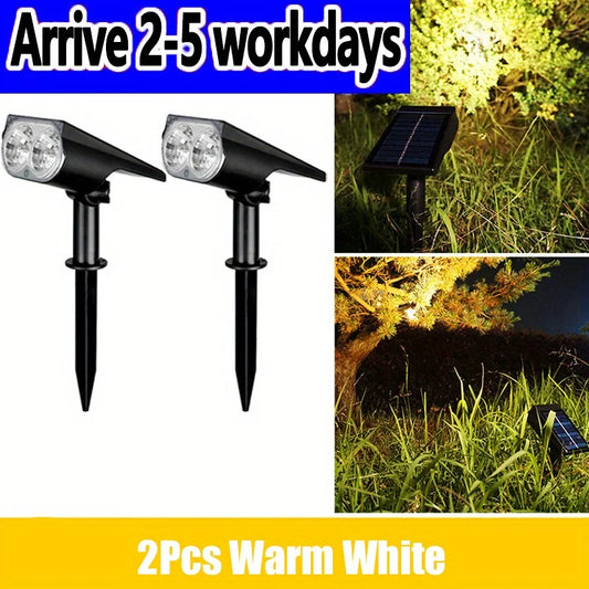 2pc LED Solar Light Outdoors Landscape Spotlights, 2 In 1 Wireless Outdoor SolarSpotlights For Yard Garden Patio RV camping