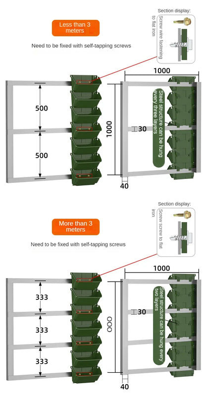 Garden Plant Walls Flower Pots Enclosures Hanging Plastic Containers Horticultural Flower Beds Vertical Greening Planting Boxes