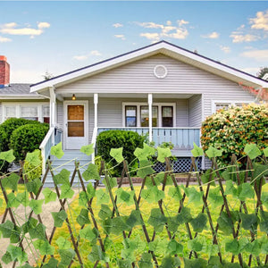 Garden Screening Expanding Trellis Artificial Leaf Privacy Fence Faux Plants Ivy Fence Artificial Faux Ivy Leaves Wooden Fence