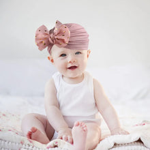 Load image into Gallery viewer, Lovely Shiny Bowknot Baby Hat Cute Solid Color Baby Girls Boys Hat Turban Soft Newborn Infant Cap Beanies Head Wraps
