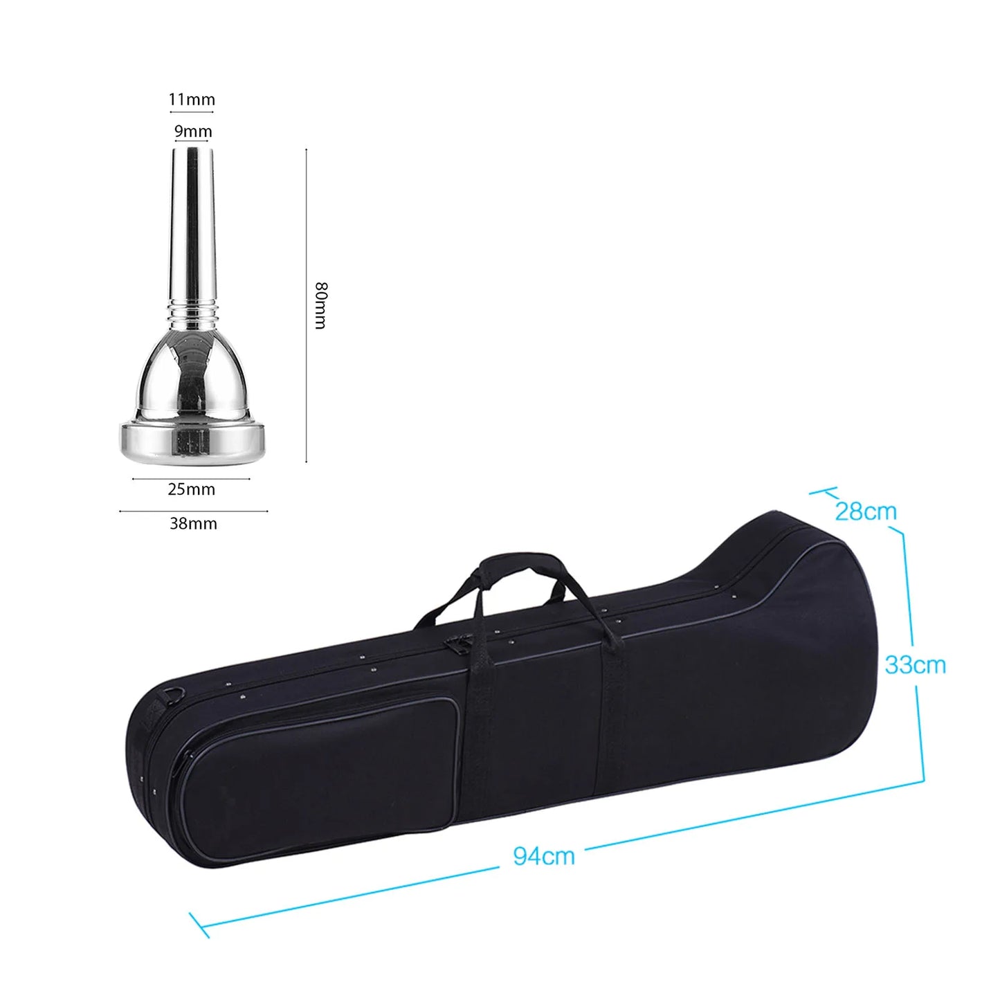 Brass Gold Lacquer Silver Trumpet Alto Trombone Brass Bb Tone B Flat Wind Instrument with Cupronickel Mouthpiece Wind Instrument