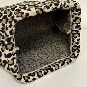 Fashion Trend Leopard Print Clutch Bag for Women Woven Crochet  Cloud Casual Dinner Bag Fashion Dumpling Chic Hobo Bag 2024