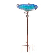 Load image into Gallery viewer, 30&#39;&#39; Height Flower Glass Bird Bath Garden Outdoor Birdbaths Bird Feeder with Metal Stake for Yard Decor
