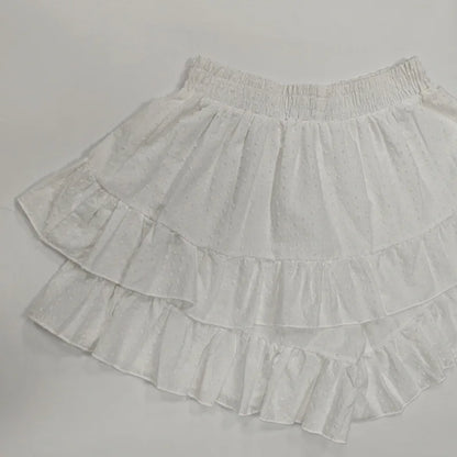 The new women's clothing in summer is a solid color high-waisted lace design sexy cake skirt skirt