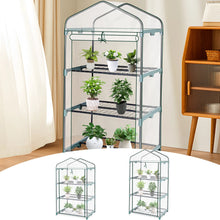 Load image into Gallery viewer, Garden Greenhouse 4 Tier Walk-in Green House Transparent Cover with Doors &amp; Windows Small Waterproof Frost Without Iron Frame
