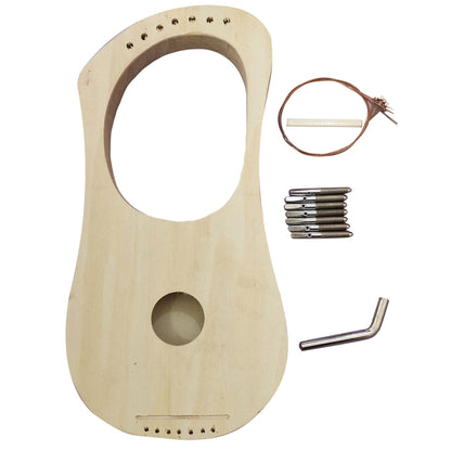7 Strings Lyre Harp DIY Kit Solid Basswood String Musical Instrument Handwork Painting Assembly for Amateur Beginner