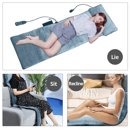 Massager Chair Pad Electric Heating Vibrating Cervical Neck Back Body Cushion Massag for Car Home Lumbar Mattress Pain Relief