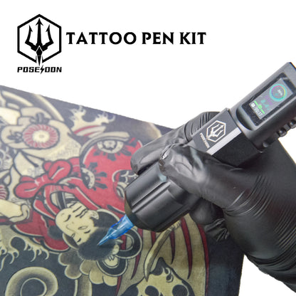 Tattoo Kit POSEIDON Hot Sale Tattoo Pen Kit For Permanent Makeup Tattoo Machine Kit Fashion Tattoo Power Supply Tattoo Gun Kit