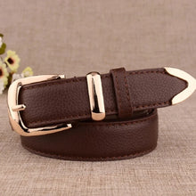Load image into Gallery viewer, Women&#39;s Trousers Belt  Leather Trend White Belt Fashion High Quality Trouser Belts Solid Vintage Pin Buckle Ladies Strap LB2146-

