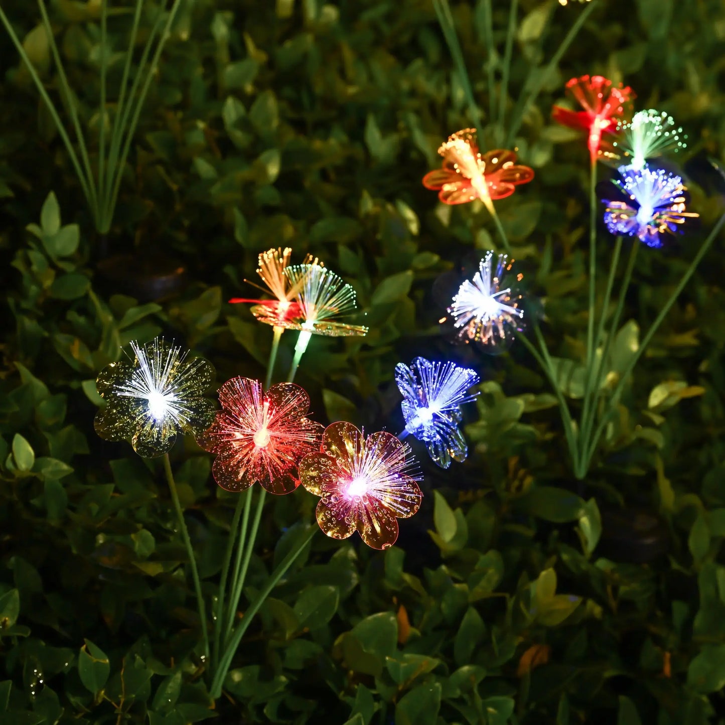 Garden Solar Flower Lights Outdoor 6LED Decor Light Waterproof Stake Lights For Yard Pathway Patio