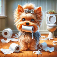 Load image into Gallery viewer, Dog Diamond Painting Complete Kit Full Square Round Drill Mosaic Bathroom Cartoon Handmade Gift
