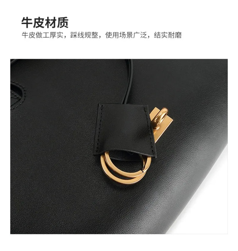 Luxury Genuine Leather Tote Bags for Women Large Capacity Travel Shoulder Bag Designer Handbags Ladies Shopping Purse