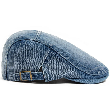 New Denim Cotton Beret Men Vintage Newsboy Cap Spring Autumn Casual Women Visor Fashion Cool Flat Hat Adjustable Berets