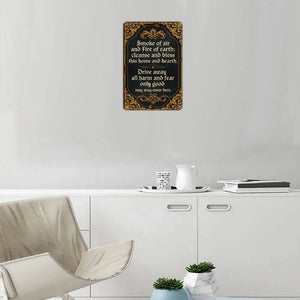 Tin Wall Decoration 8x12 Inches Retro Style Design with Black and Gold Logo Suitable for Home Decoration Cafes