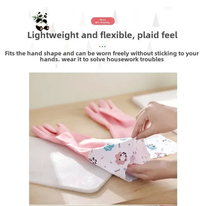 Women's Kitchen Gloves - Durable, Extended Waterproof Rubber Gloves for Dishwashing, Cleaning, Laundry & Household Chores - Comf