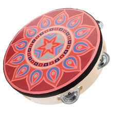 Load image into Gallery viewer, Single Row Hand Drum Tambourine Musical Instrument Adult Percussion Drums Professional Stage Dance Steel Wood Bohemian Kids
