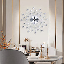 Load image into Gallery viewer, Silver Color  Wall Clock for Living Room Decor Modern Big Crystal Non-Ticking Quiet Wall Clocks Decorations for Kitchen Office
