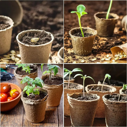 Coco Coir Seed Starter Plant Pots Biodegradable Nursery Pots Seedling Pots Germination Trays Labels Seed Sowing