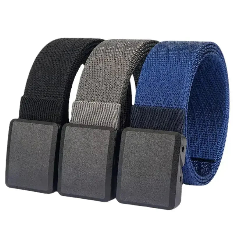 Men's Belt With Magnet Buckle Men's Outdoor Travel Magnetic Tactical Belt No Metal Automatic Magnetic Buckle Nylon Belt