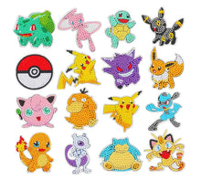 Load image into Gallery viewer, Children's Handmade Diamond Painting Sitcker Pokemon Kit Digital Rod-Shaped Diamond Painting Kit For Cartoon Nnimals Easy to DIY
