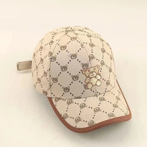 2 Style White Kahki New Fashion Baby Cartoon Hat Kids Cotton Baseball Cap Infant Toddler Adjustable Snapback Hat For Children