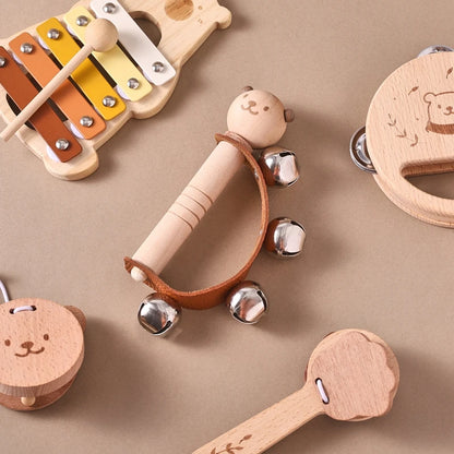 Wooden Baby Montessori Toys Musical Rattle Instruments Xylophone Percussion Sensory Rattle Toys Educational for Baby Toys Gifts
