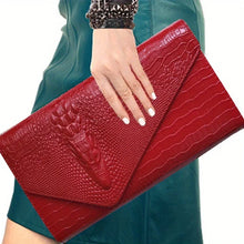 Load image into Gallery viewer, Women&#39;s stylish clutch bag Large capacity crocodile print crossbody shoulder bag

