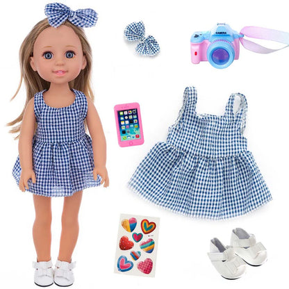 15Inch&38Cm Pop Doll Clothes Dress Set Top Short Skirt For American Reborn Baby Doll Clothing Camera Accessories Girl's Toys