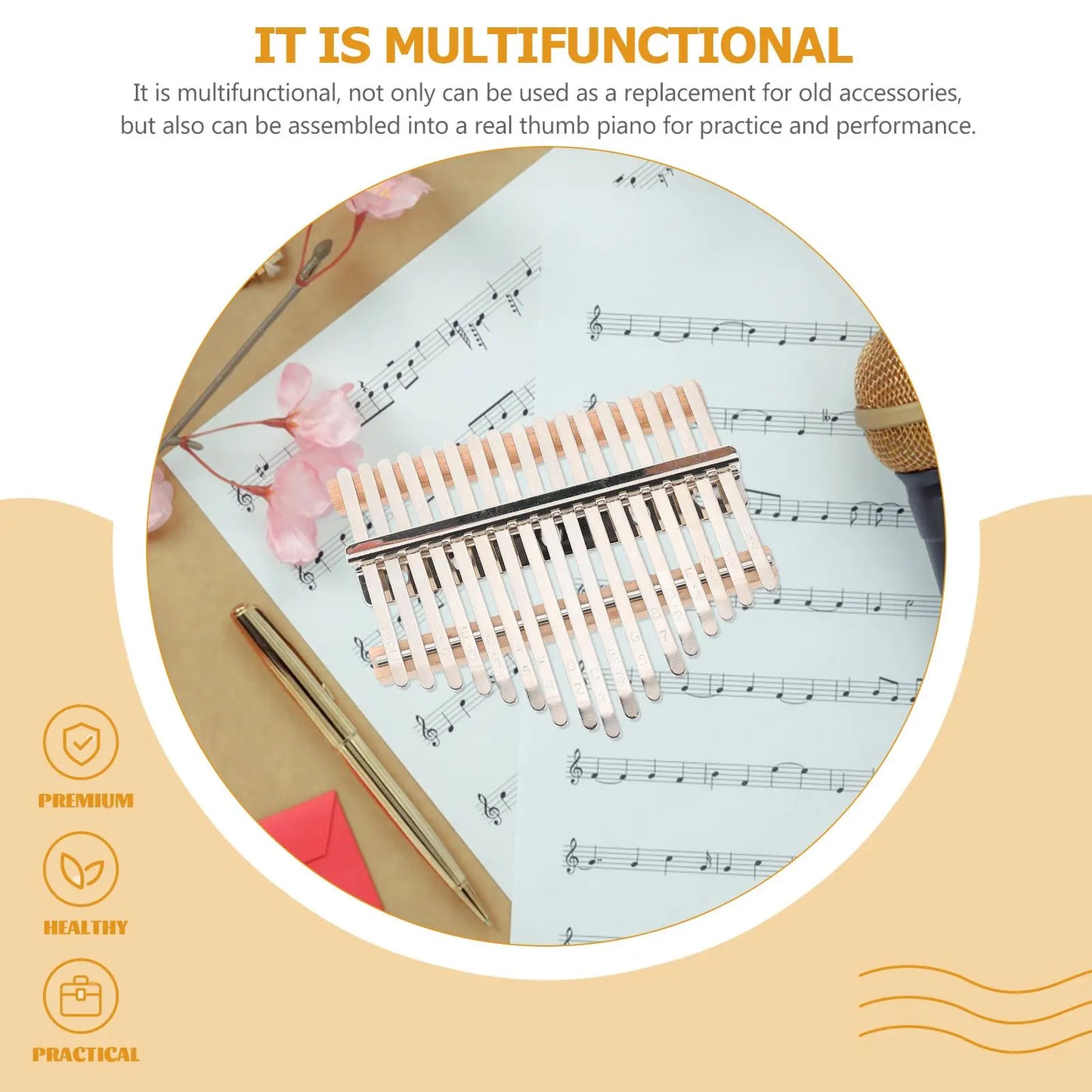 Thumb Piano 17 Tones Kalimba Kit Handmade Parts Wooden Key Musical Instrument Sets Portable Instrument