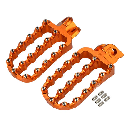 NICECNC Motorcycle Footpegs Set with Bolts Aluminum Stainless Steel for KTM 690 Enduro/R 2008-2023 4.21" x 2.44"