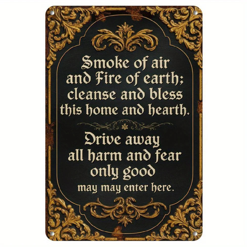 Tin Wall Decoration 8x12 Inches Retro Style Design with Black and Gold Logo Suitable for Home Decoration Cafes