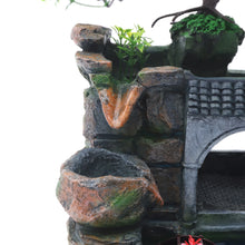 Load image into Gallery viewer, LED Desktop Water Fountain Waterfall Ornament w/ Pump Office Home Indoor Decor
