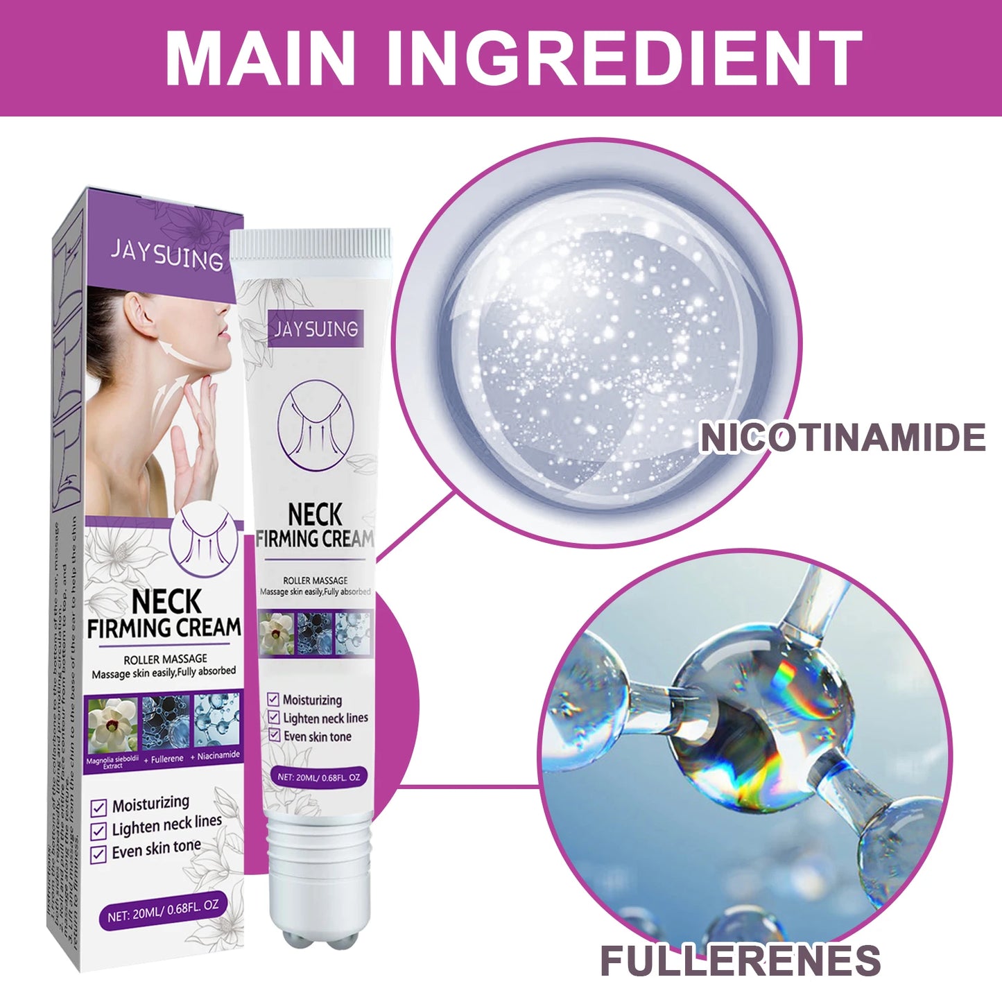 20ML Neck Tightening Cream Neck Massage Cream Reduce Neck Wrinkles Lift And Moisturize Smooth Skin & Provide Neck Care Product