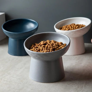 Cat Nordic Style Food Water Bowl Pet Animal Ceramic Eating Dishes High Foot Raised Puppy Cats Matte Bowls Elevated Dog Bowls