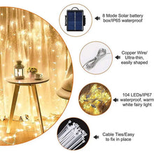 Load image into Gallery viewer, Solar Umbrella Light Outdoor Cantilever Patio LED Hanging Umbrella with 8 Brightness Modes Decoration for Courtyard Beach
