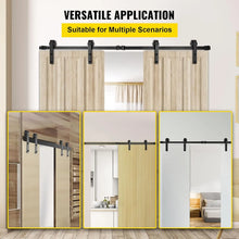 Load image into Gallery viewer, Sliding Barn Door Hardware Kit, 9FT Barn Door Kit, 330LBS Load-Bearing Double Barn Door Hardware Kit, Carbon Steel Barn Door
