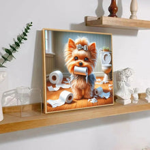 Load image into Gallery viewer, Dog Diamond Painting Complete Kit Full Square Round Drill Mosaic Bathroom Cartoon Handmade Gift
