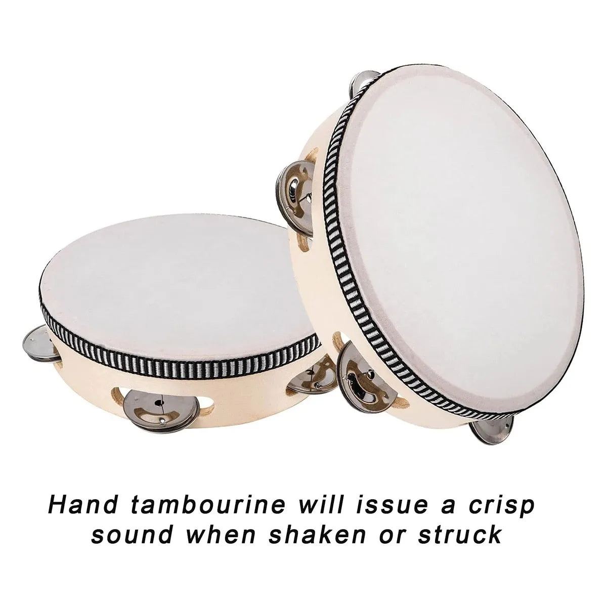 4inch 6inch Hand Held Drum Tambourine Drum Metal Jingles Percussion Musical Instrument For KTV Party Games