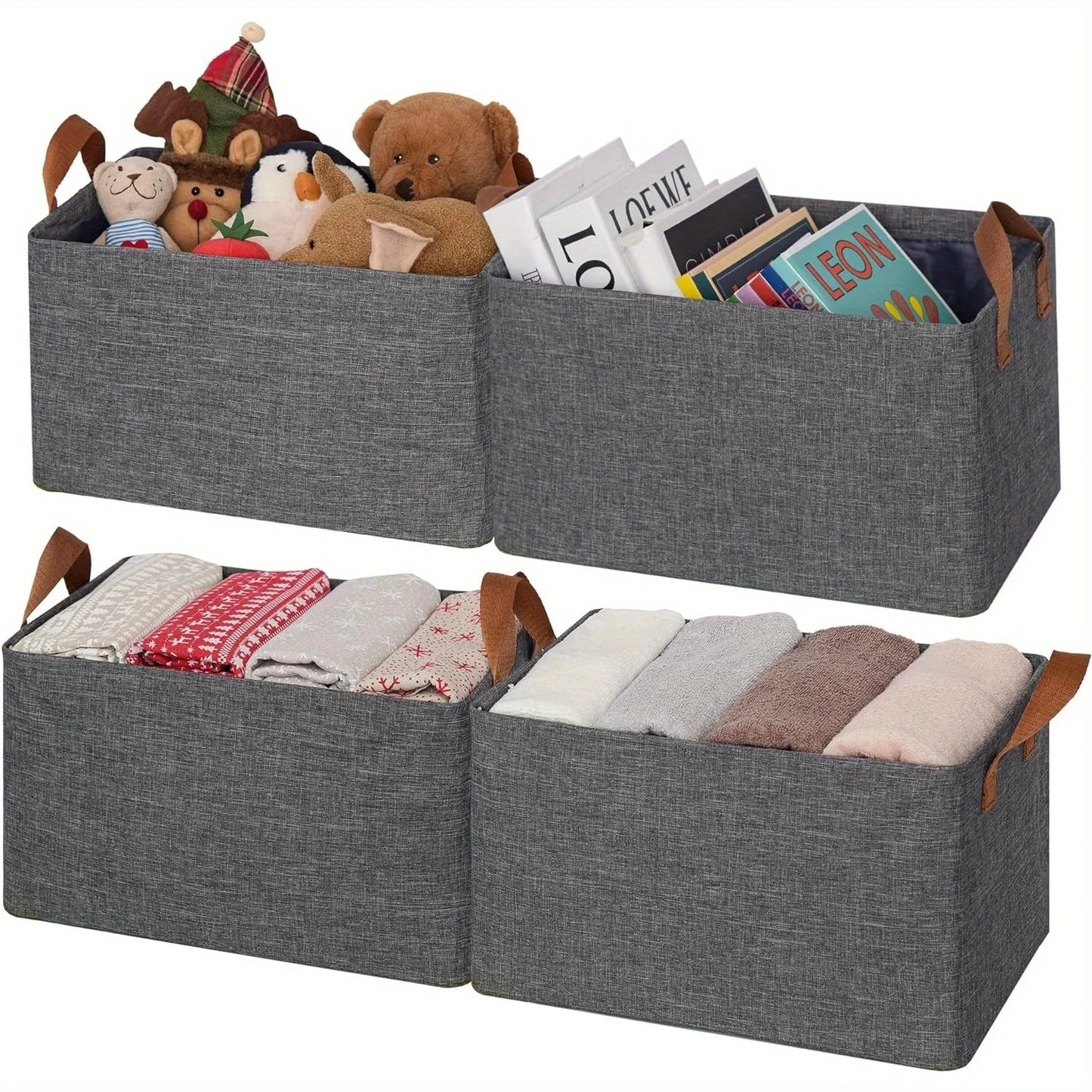 Fabric Storage Bins, Extra Large Foldable Storage Boxes, Closet Organizers and Storage Baskets for Closet Living Room Shelves