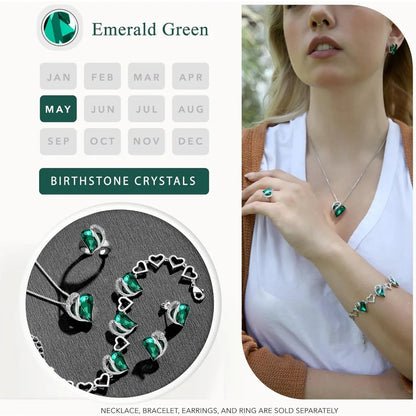 Infinite Love Birthstone Earrings, Women's Silver Fashion Personalized Jewelry, Suitable for Valentine's Day, Christmas Gift