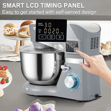 Load image into Gallery viewer, VEVOR Stand Mixer 660W Electric Dough Mixer with 6 Speeds LCD Screen Timing 5.8 Qt Stainless Steel Bowl Dough Hook Flat Beater
