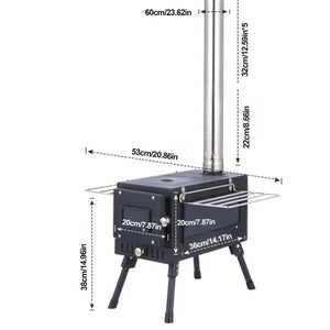 Outdoor Wood Stove Folding Stoves Fire Wood Heater For Winter Portable Barbecue Stove Grill For Camping Accessories