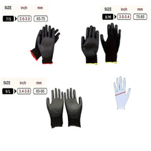 Load image into Gallery viewer, 5 pairs Black Nylon Gardening Gloves with Non-Slip PU Coating - Durable, for Lawn Care &amp; Garden Tools
