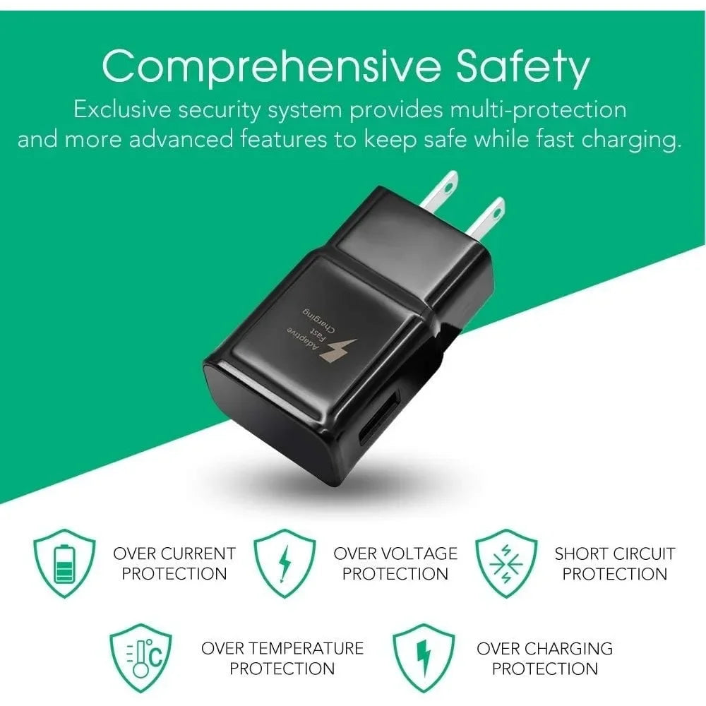 Samsung Adaptive Fast Charging USB Wall Charger Adapter for Samsung Galaxy , LG Quick Charge, Android Phone Travel Plug -2 Pack