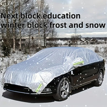 Load image into Gallery viewer, 1pc All-Weather Half Car Body Cover - Waterproof, Dustproof, UV &amp; Snow Resistant for Sedans, Protects Windshield and Roof
