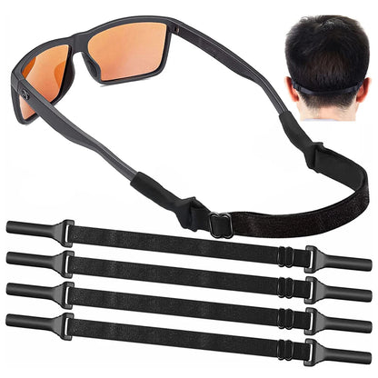 Sports Glasses Strap for Kids & Adults, 4pcs Adjustable No Tail Eyeglass Straps, Universal Fit Rope Eyewear Retainer