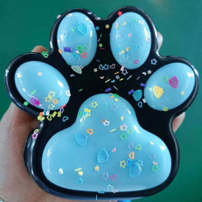 Jelly Glitter Cat Paw Stress Relief Decompression Toy Slow Rebound Pinch New Fidget Toy For Kids Adult Christmas Gifts