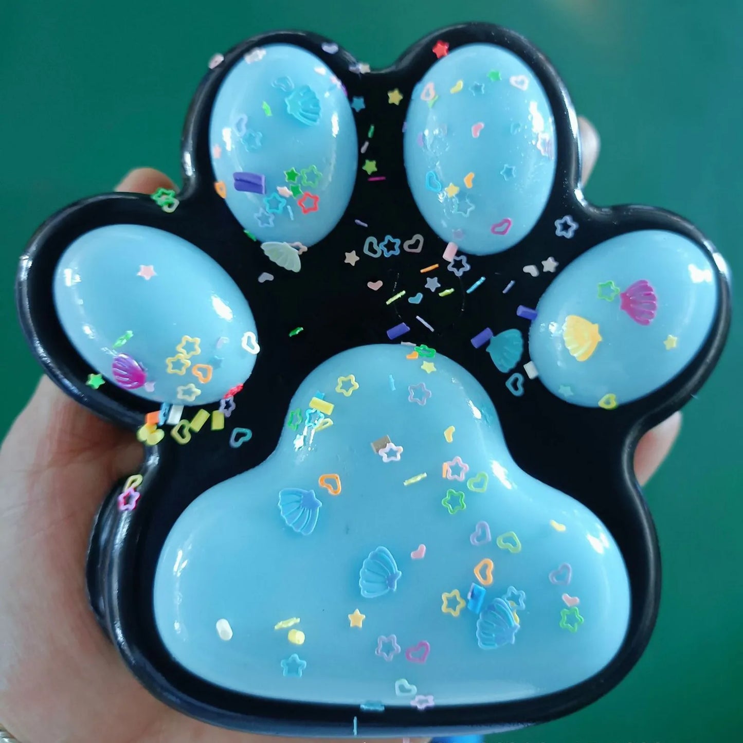 Jelly Glitter Cat Paw Stress Relief Decompression Toy Slow Rebound Pinch New Fidget Toy For Kids Adult Christmas Gifts